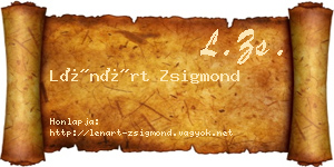Lénárt Zsigmond névjegykártya