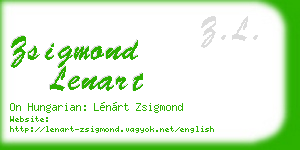 zsigmond lenart business card