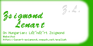 zsigmond lenart business card